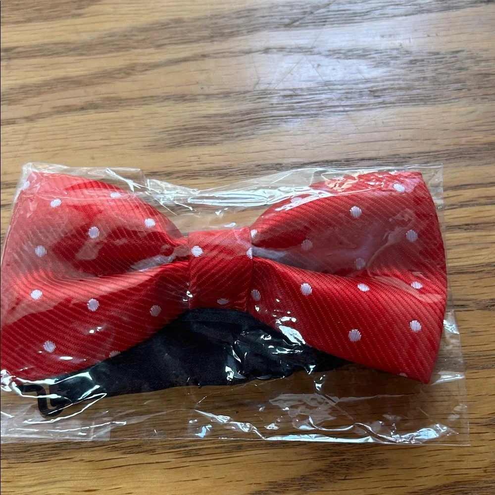 Sky Red and White Polka Dot Kids Bow Tie